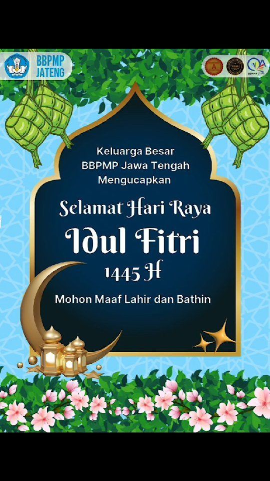Di hari yang penuh kesucian dan kesukacitaan ini, 
kami keluarga besar BBPMP Provinsi Jawa Tengah mengucapkan : 
Selamat IdulFitri 1445 H. Mohon maaf lahir dan batin.

Semoga Allah Senantiasa memberikan keberkahan dan keselamatan, 
dan kita dapat berjumpa kembali di bulan Ramadan, tahun depan.

#bbpmpjateng #idulfitri2024